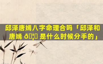邱泽唐嫣八字命理合吗「邱泽和唐嫣 🦉 是什么时候分手的」